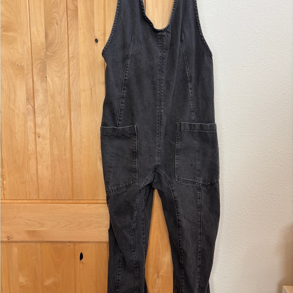 We the Free Stylish Black Denim Jumpsuit